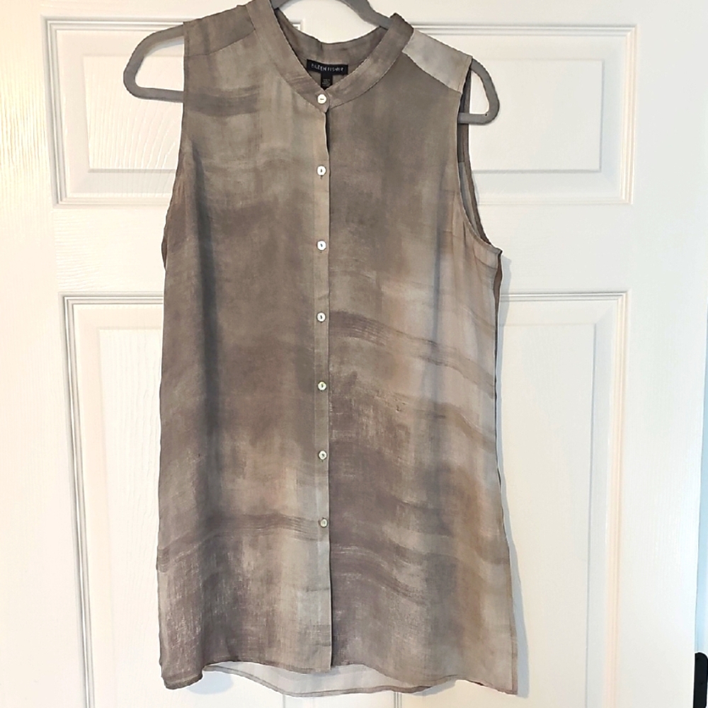 Sleeveless Gray Top-Eileen Fisher